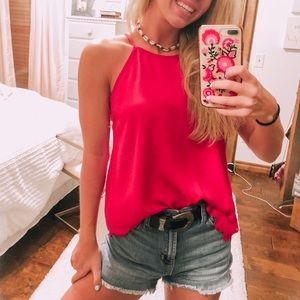 Red high neck tank top!!!